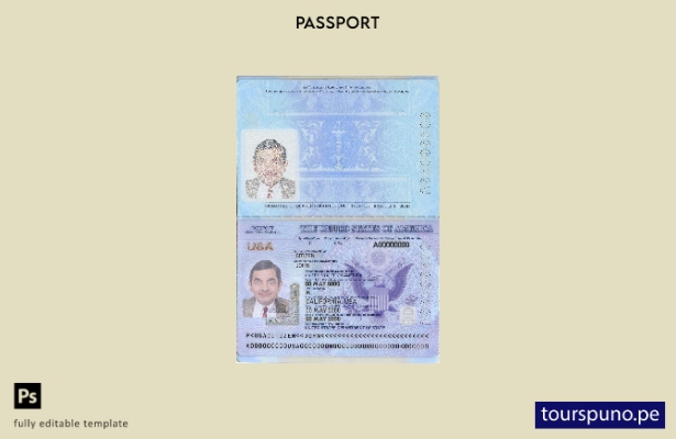 listo para imprimir nueva plantilla de pasaporte de EE. UU.